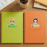 Personalized Cartoon Kid Character Pencil Waterproof Sticker Label with Name School Supplies Back to School Birthday Gift for Boys Girls