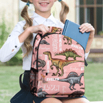 Sac à dos personnalisé sur le thème des dinosaures, multicolore et de grande capacité, avec prénom : cadeau de rentrée scolaire ou d'anniversaire pour les enfants passionnés de dinosaures