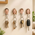 Personalised Cute Face Photo Acrylic Wall Hook Home Decor Daily Use Housewarming Birthday Gift for Family Friend