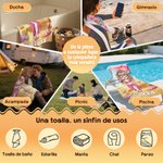 Toalla de playa personalizada de microfibra de secado rápido con nombre y personaje de dibujos animados regalo de cumpleaños para niños y adultos