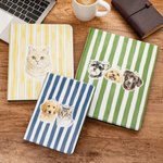 Custodia protettiva multicolore personalizzata a strisce per iPad con 1-3 foto di animali domestici, con nome: regalo commemorativo per compleanni e anniversari per gli amanti degli animali domestici