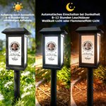 Personalisierte Solar-Gedenkleuchte mit Foto und Schmetterling | mit Namen und Jahr | Garten-Deko | Erinnerungsgeschenk für Familie und Freunde