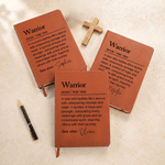 Personalized Warrior Faux Leather Journal Notebook with Name Inspirational Encouragement Cancer Recovery Anniversary Gift for Cancer Patient Survivor