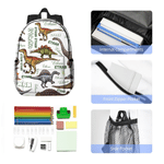 Sac à dos personnalisé sur le thème des dinosaures, multicolore et de grande capacité, avec prénom : cadeau de rentrée scolaire ou d'anniversaire pour les enfants passionnés de dinosaures