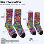 Personalized Multicolor Graffiti Street Art Breathable Mid-Calf Socks with Name Daily Wear Back to School Birthday Gift for Kid Teenager