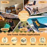 Gepersonaliseerd sneldrogend strandlaken met wielrennersilhouet en naam ideaal voor stranddagen of als verjaardagscadeau voor fietsliefhebbers