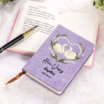 Personalised Heart-Shaped Birth Flower Swan Wedding Vow Journal Book with Name and Date Bridal Shower Party Wedding Gift for Newlyweds