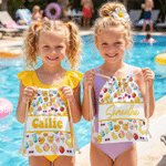 Personalised Cute Ice Cream Sun Crab Cloud Pattern Drawstring Bag with Name Beach Party Daily Use Birthday Gift for Kids Friends Family