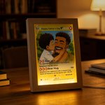 Personalised Funny Classic TCG Poke LED Night Light with Photo Glitter Anniversary Valentine's Day Wedding Gift for Couple Newlywed