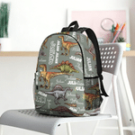 Sac à dos personnalisé sur le thème des dinosaures, multicolore et de grande capacité, avec prénom : cadeau de rentrée scolaire ou d'anniversaire pour les enfants passionnés de dinosaures