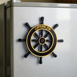 Personalized 3D Printing Multicolor Spinning Cruise Ship Wheel Door Magnets with Name Father's Day Birthday Gift for Cruise Lovers
