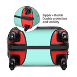 Personalized Cartoon Travel Character Airplane Luggage Cover Fits 18-32 Inches with Name Business Trip Vacation Holiday Gift for Family Friends