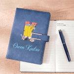 Personalized Yellow Pencil Initial PU Leather A5 Notebook and Pen Set with Name Back to School Teacher's Day Gift for Teacher