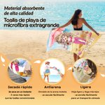 Toalla de playa personalizada de microfibra de secado rápido con nombre y personaje de dibujos animados regalo de cumpleaños para niños y adultos