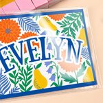 Personalized Multi-Style Colorful Monogram Name Tri-Folded Card Cover Sticker Set Birthday Mahjong Night Gift for Mahjong Lovers