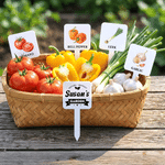 Personalised White Planting Acrylic Label with Name and Text Vegetable Garden Birthday Gift for Plant Lover Family
