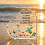Personalized That's You Pebble Handmade Sea Turtle Heart Acrylic Plaque with Name Bookshelf Decor Birthday Gift for Friends Besties