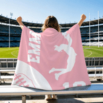 Personalised Australian Rules American Football Theme Silhouette Soft Throw Blanket with Name and Number Home Decor Birthday Gift for AFL Enthusiast