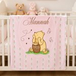 Personalized Honey Classic Winnie the Pooh Soft Throw Blanket with Name Home Decor Birthday Gift for Newborns Kids