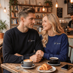 Personalized Heartbeat Roman Numerals T-shirt Quarter Zip Sweatshirt Hoodie with Date and Name Daily Wear Anniversary Birthday Gift for Couple Lover