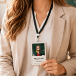 Personalised Cartoon Character Classroom Captain PU Leather ID Card Badge Holder with Langarden Back to School Teacher's Day Graduation Gift for Teacher