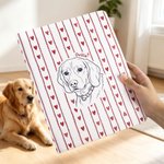 Custodia protettiva multicolore personalizzata a strisce per iPad con 1-3 foto di animali domestici, con nome: regalo commemorativo per compleanni e anniversari per gli amanti degli animali domestici