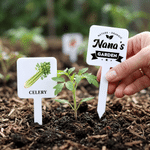 Personalised White Planting Acrylic Label with Name and Text Vegetable Garden Birthday Gift for Plant Lover Family