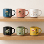 Personalised Retro Constellation Birth Flower Ceramic Coffee Mug with Name Daily Use Birthday Gift for Woman Mum