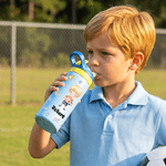 Personalized Cartoon Soccer Character 12 oz Insulated Water Bottle with Name and Initial Back to School Birthday Gift for Kid Soccer Player