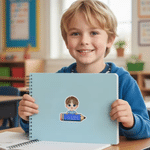 Personalized Cartoon Kid Character Pencil Waterproof Sticker Label with Name School Supplies Back to School Birthday Gift for Boys Girls