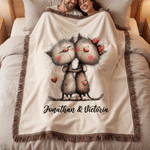 Personalised Cartoon Highland Cow Tassel Soft Throw Blanket with Name Daily Use Birthday Anniversary Gift for Couples