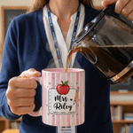 Personalized Teach Love Inspire Apple Pencil 11 oz 15 oz Ceramic Mug with Name Daily Use Back to School Teacher's Day Gift for Teacher