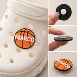 Personalized 3D Printing Baseball Soccer Sports Elements Clog Charm with Name Shoe Decor Birthday Gift for Sports Lovers
