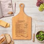 Personalised Recipe Photo Wooden Reversible Charcuterie Chopping Board with Handle Kitchen Use Housewarming Gift for Family Friends Chefs