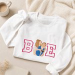 Personalized Romantic Embroidered Photo Soft T-shirt Sweatshirt Hoodie with Initials Birthday Wedding Anniversary Gift for Couple