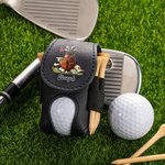 Henkilökohtainen Monivärinen Golf Elementit PU Nahka Golf Ball Bag nimi ja Golf Tee Syntymäpäivä Isänpäivä lahja Golf harrastajille