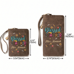 Personalized Blessed Teacher Pen Sunflower PU Leather Wristlet Wallet with Name Teacher's Day Appreciation Birthday Gift for Teachers