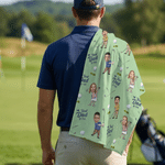 Personalised Multicolour Best Dad By Par 1-3 Face Photos Golf Quick-Dry Sports Towel with Nickname Daily Use Birthday Gift for Golf Lover Dad Grandad