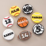 Personalized 3D Printing Baseball Soccer Sports Elements Clog Charm with Name Shoe Decor Birthday Gift for Sports Lovers