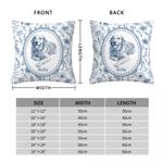 Personalized Retro Floral Pet Photo Soft Throw Pillow Cover with Name Home Decor Birthday Gift for Pet Lover