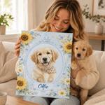 Personalised Watercolour Pet Photo Canvas Print with Name Home Decor Ship from USA Birthday Gift for Pet Owner