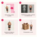 Llavero con figura 3D personalizada a partir de tu foto mini muñeco de resina regalo de cumpleaños para parejas y amigos