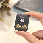 Personalized Retro Birth Flower PU Leather Magnetic Bookmark Cilp with Name Daily Use Graduation Birthday Gift for Bookworms Students