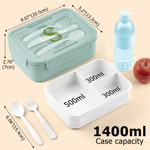 Personalized Multicolor Initial Name Lunch Box with Cutlery and Microwavable Picnic Work Use Birthday Back to School Gift for Office Staff Student