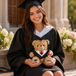 Gepersonaliseerde afstudeercap en toga pluche teddybeer met naam en jaar - perfect afstudeercadeau voor afstudeerfeest en diploma-uitreiking