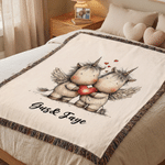 Personalised Cartoon Highland Cow Tassel Soft Throw Blanket with Name Daily Use Birthday Anniversary Gift for Couples