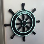 Personalized 3D Printing Multicolor Spinning Cruise Ship Wheel Door Magnets with Name Father's Day Birthday Gift for Cruise Lovers