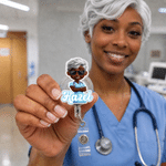 Personalized Cartoon Medical Character Acrylic Badge Reel with Name Nurses' Day Appreciation Birthday Gift for Doctor Nurse