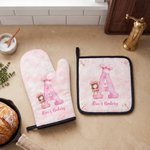 Henkilökohtainen Cartoon Chef Character vesiväri Initial eristys Oven Mitt ja Pot Holder Set of 2 leipomo käyttää syntymäpäivälahja lapsille leivonta ystäville