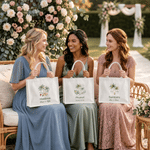 Personalized Palm Tree Large Capacity White Canvas Tote Bag with Text and Year Valentine's Day Wedding Gift for Bridesmaids Brides